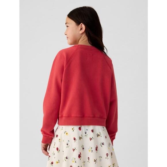 GAP X DOEN Graphic Logo Print Crew Neck Pullover Sweatshirt Red Kids Size M 8 - Picture 8 of 8